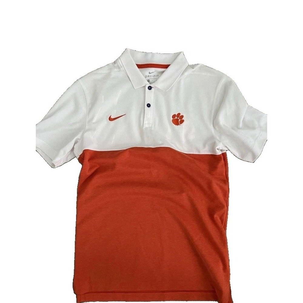 Nike Dry Fit Men's XL Clemson Tigers Paw Logo Polo Golf Color Block